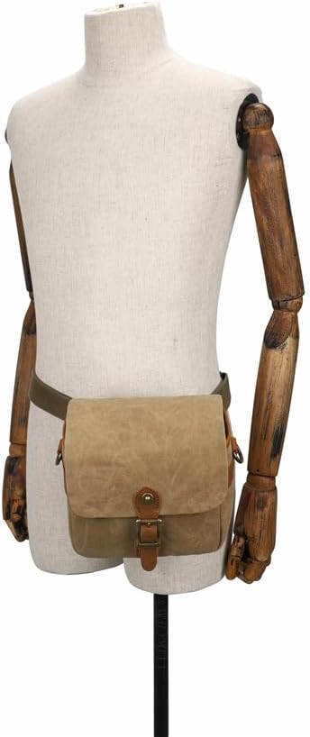 Vintage Canvas DSLR/SLR Camera Bag - Thick Protective Case for Camera and Lens - Water Resistant - Sling Shoulder Bag