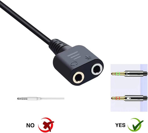 RJ9 Male to 3.5mm Female Plug Headset Jack Phone Audio Adapter Cable, Not Compatible with RJ11