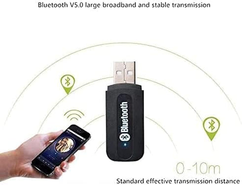 ECOMGEAR USB Bluetooth Audio Music Receiver Adapter for PC Speaker Phones with 3.5mm Stereo + ABEL Cable Tie