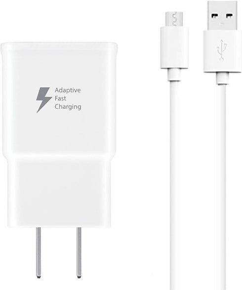Galaxy S7 Smartphone Adaptive Fast Charging Wall Charger Kit with Micro USB Cable (White)