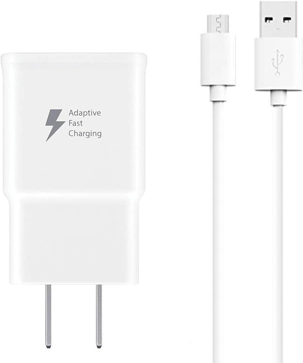 Galaxy S7 Smartphone Adaptive Fast Charging Wall Charger Kit with Micro USB Cable (White)