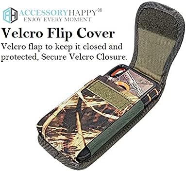 AH Military Grade Camo Cell Phone Holster for Men, Compatible with iPhone 12 Mini SE 5 5S 5C Samsung J1 J3 & More