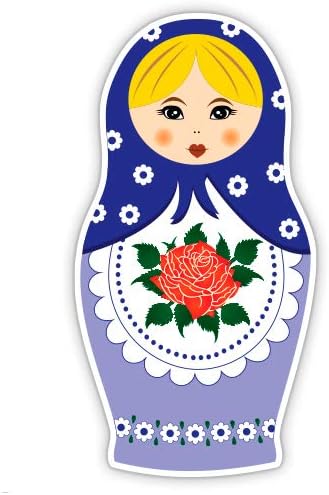 GT Graphics Express Blue Matryoshka Doll - Vinyl Sticker Waterproof Decal