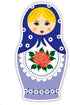 GT Graphics Express Blue Matryoshka Doll - Vinyl Sticker Waterproof Decal