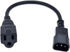 C14 to 5-15R Power Cord - IEC320 C14 to NEMA 5-15R Power Extension Cable, 1ft Standard Computer Power Adapter