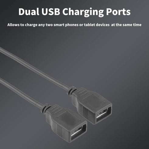 Keenso Waterproof DC Converter 3A, DC 12V to DC 5V Dual USB Adapter Module for Car Motorcycle