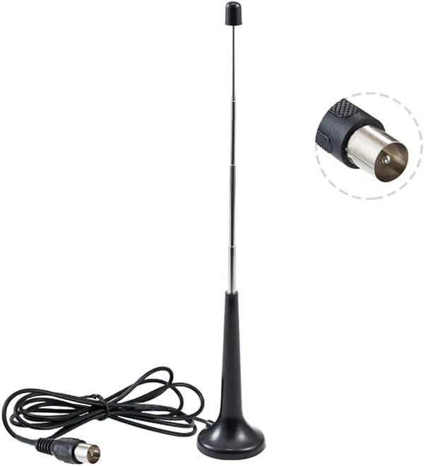 DVB-T Digital HDTV Antenna with Magnetic Base, 5 Sections Telescopic Pole, 5dBi Mini TV Antenna with 1.5m Coax Cable