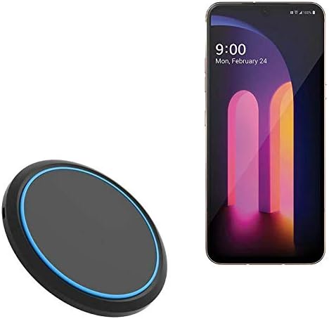 BoxWave Charger for LG V60 ThinQ 5G (Single Screen) - SwiftCharge PowerDisc Wireless Charger (15W), Qi Wireless 15W