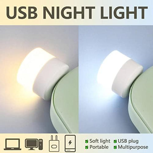 Linwnil USB Plug Lamp, Small Book LED Eye Protection Reading Light, Mobile Power Charging Night Light