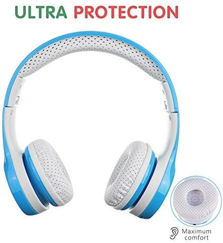 Kids Wireless Headphones, Bluetooth 5.0, 15 Hours Play, 93db Volume Limited with Built-in Mic for School