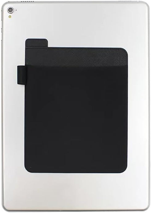 AubRie Universal Stick-On Mouse Pouch, Wireless Mouse and Pen Holder, Reusable Adhesive, No Glue Residue, Black