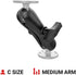 RAM Mounts Double Socket Arm RAM-201U Medium Arm for RAM C Size 1.5" Ball Components