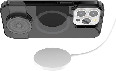 PopSockets Black iPhone 12 Case with Phone Grip, Slide Compatible with MagSafe for iPhone 12 Pro