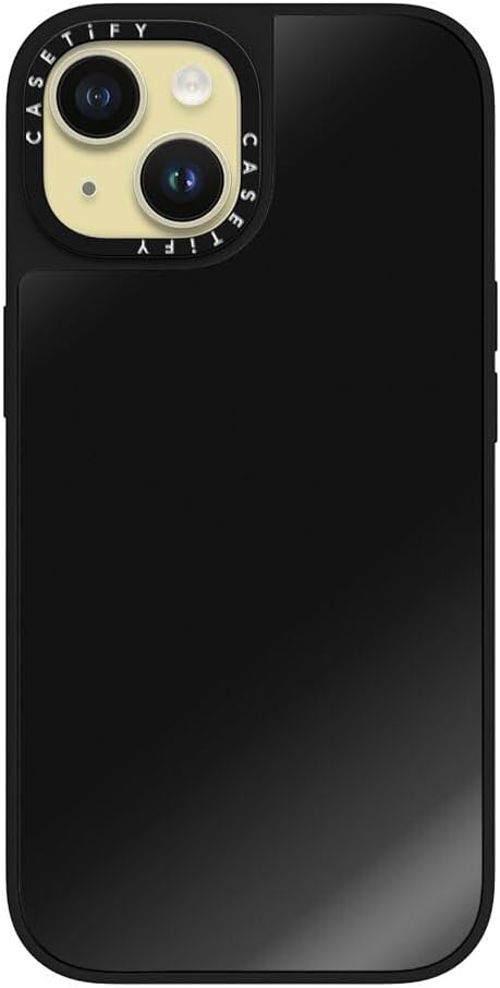 CASETiFY Mirror Case for iPhone 15 - Black On Black, Reflective, 4.9ft Drop Protection, Compatible with MagSafe