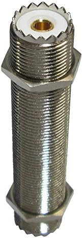 MPD Digital I 3-Inch Extra Long Barrel Bulkhead Connector I SO-239 (UHF Female) I Fully Threaded with Nuts by TIMES MICROWAVE SYSTEMS