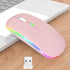 2 Pack Wireless Bluetooth Mouse - LED Dual Mode Rechargeable Silent Slim Laptop Mouse for Laptop, Desktop, Tablet (Pink)
