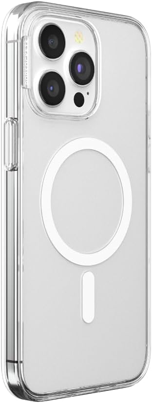 PopSockets iPhone 15 Pro Max Case with Round Phone Grip, Compatible with MagSafe, Wireless Charging Compatible - Clear