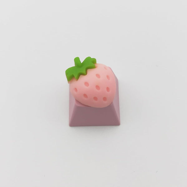 Personalized Cute Cartoon Transparent Keycap, Handmade OEM Profile Keycap for Mechanical Keyboard MX Switch (Strawberry)