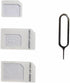 Granvela 4-in-1 1 Pack,White SIM Card Adapter, SIM Converter Kit Nano/Micro/Standard with Tray Eject Pin