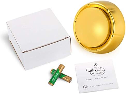 Neutral Recordable Sound Button – 30 Second Recording Button for Your Own Message (Golden)