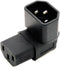JSER IEC Male C14 to Right Angled 90 Degree IEC Female C13 Power Extension Adapter, 220V 10A Max