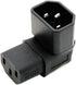 JSER IEC Male C14 to Right Angled 90 Degree IEC Female C13 Power Extension Adapter, 220V 10A Max