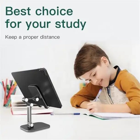 RDRKR 4-11 Inch Adjustable Cell Phone Desk Stand: Foldable and Height-Angled Holder for Smartphones, iPhones, iPads