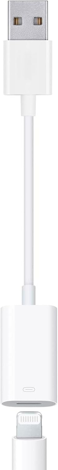 USB Male to Lightning Female Audio Adapter Cable, Type A to Lightning Dongle Converter for Headphones and Earbuds