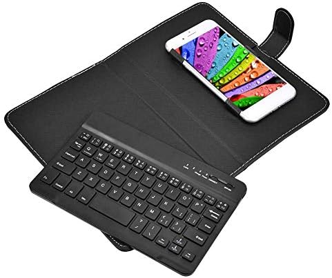Wireless Bluetooth Keyboard for Phone, Mini Portable Bluetooth Keyboard with A Protective Case Foldable Keyboard for Width of 6 9.5cm Bluetooth Cell Phone(Black)