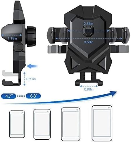 Manords Car Phone Mount Holder for Dashboard Windshield, Compatible with All iPhone & Android Cell Phones, Black