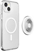 PopSockets iPhone 15 Plus Case with Round Phone Grip, Clear, Compatible with MagSafe, Wireless Charging