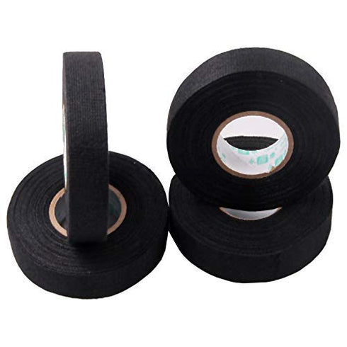 Ergonflow (19MM 25M)(2 Automotive Wiring Harness Cloth Tape High Temp Wire Harness Wrapping Tape, Black Adhesive Fabric