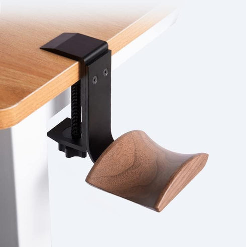 Walnut Headset Holder with Solid Metal, Adjustable Design for All Headphone Sizes - Compatible Headphone Hanger.