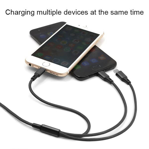 Puxnoin Multi Charging Cable, 4Pack Multi Charger Cable Short 1FT Braided Universal 3 in 1 Multiple USB Cable Charging
