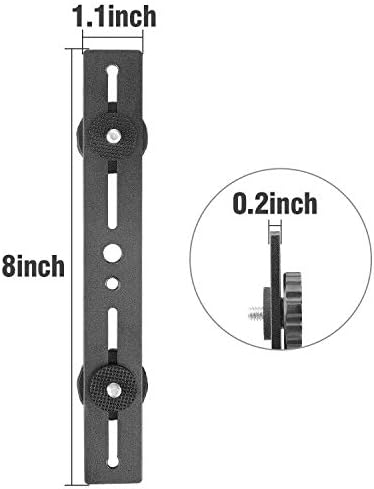 Dual Flash Bracket, Chromlives 1/4" Dual Camera Mount Extension Bar, 8" Dual Tripod Bracket for Camera and LED Light