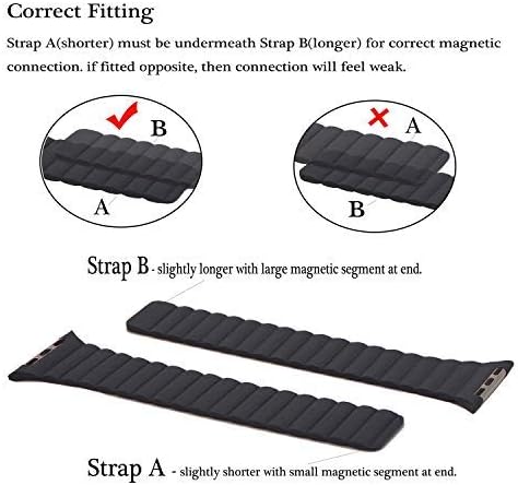 INI Compatible with Apple Watch Band, Adjustable Leather Strap with Magnetic Closure for iWatch Series 10 Ultra