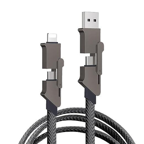 4 in 1 USB C Charging Cable | 100W Fast Charging & Data Sync Multi Charging Cable (100CM/Dark Gray)