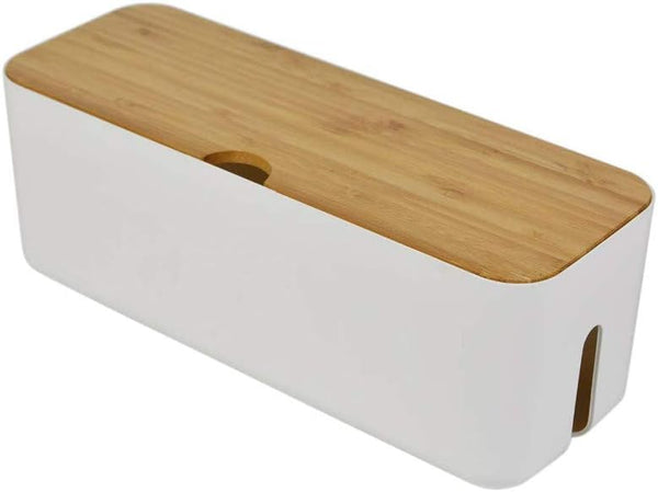 Cable Management Box, Power Strip Organizer to Hide and Conceal Cords from TVs, Computers, and Desks