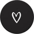 White Heart Love PopSockets Swappable PopGrip - Black