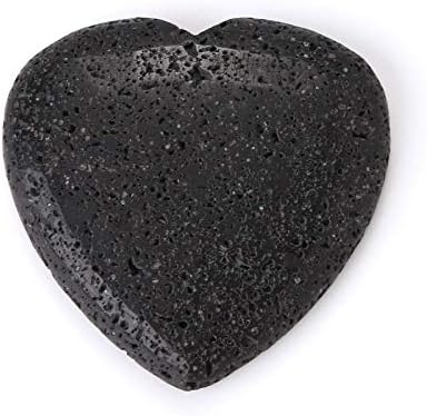 Black Lava Stone Heart Phone Grip - Essential Oil Diffuser Collapsible Holder for Smartphone and Tablet