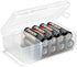 GlossyEnd Set 4 of - Two AA and Two AAA Battery Storage Box, Battery Storage Case, Battery Holder Clear
