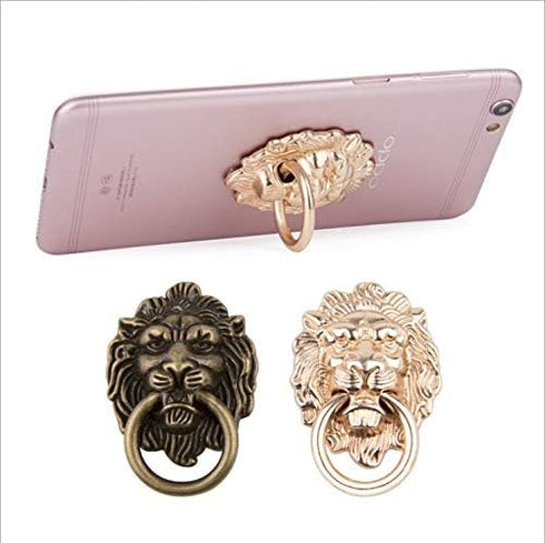 3Pcs Phone Holder Metal Lion Mobile Phone Ring Stand, Universal Desktop Bracket Retro Style