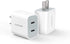 Amoner USB C Charger, 2Pack Type C Fast Charger, Dual Port 25W PD Wall Charger for iPhone and Galaxy Devices