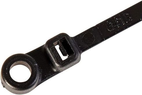 GTSE 100 Pack Black Screw Mount Head Zip Ties, 4" x 0.1", Zip Ties with Screw Hole