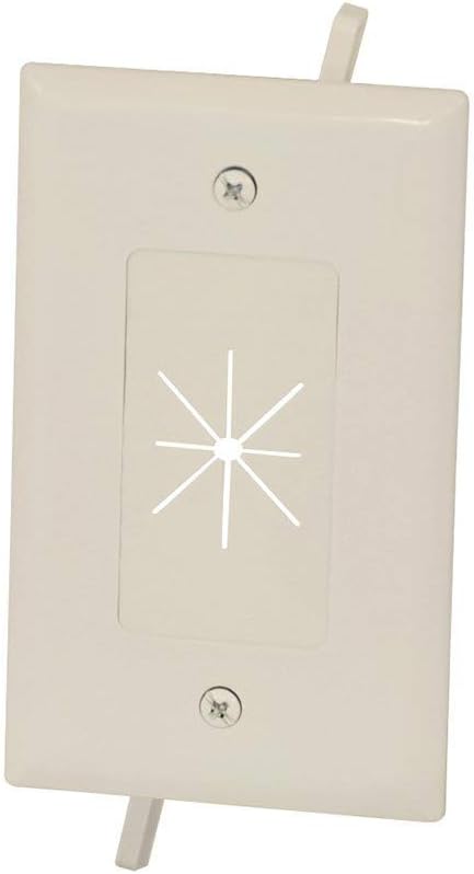 Cable Plate with Flexible Opening, 1-Gang, DATA COMM, Lite Almond, 45-0014-LA