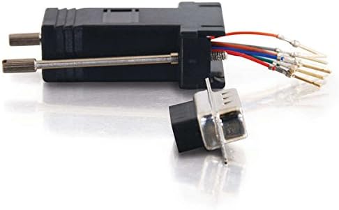 C2G 02947 RJ45 to DB9 Male Serial RS232 Modular Adapter, Black, 1.5 Inch