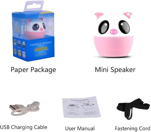 1.77inch Portable Mini Bluetooth Speaker - Wireless with Lanyard, Cute Dog Style Bluetooth 5.0 for iPhone, PC, Android,
