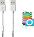 Amicable USB Date Cable Replacement for iPod Shuffle Charger Cable,(2-Pack) 3.5mm Jack/Plug to USB Power Charger Sync Data Transfer Cable for iPod Shuffle 3rd 4th 5th /6/7 Gen MP3 by Amicable