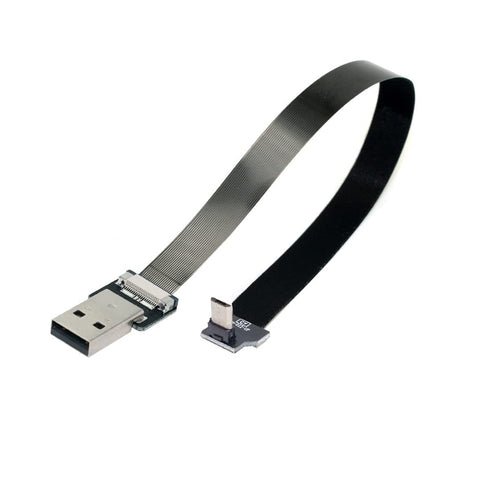chenyang Micro USB Flat Cable - USB 2.0 Male to Micro USB Male 90 Degree UP Angled Ribbon Flex Extension Cable Adapter,