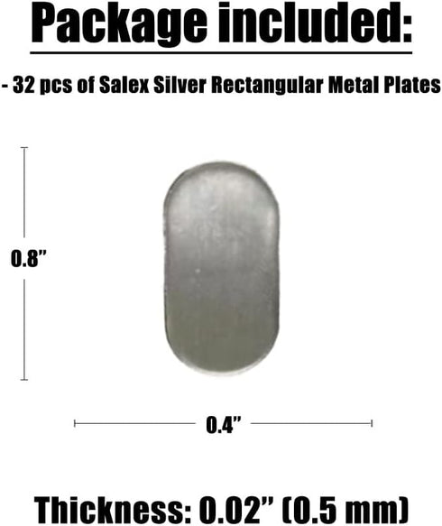 SALEX 32 0.4" 0.8" 3M Set 32 Pack Mini Metal Plates for Magnetic Mount, Wall, Phone Holder, Case, Magnet, Crafts, DIY.